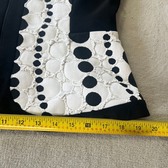 Joseph Ribkoff Fitted Textured Black & White Dotted Stretch Blazer Jacket - Picture 14 of 16